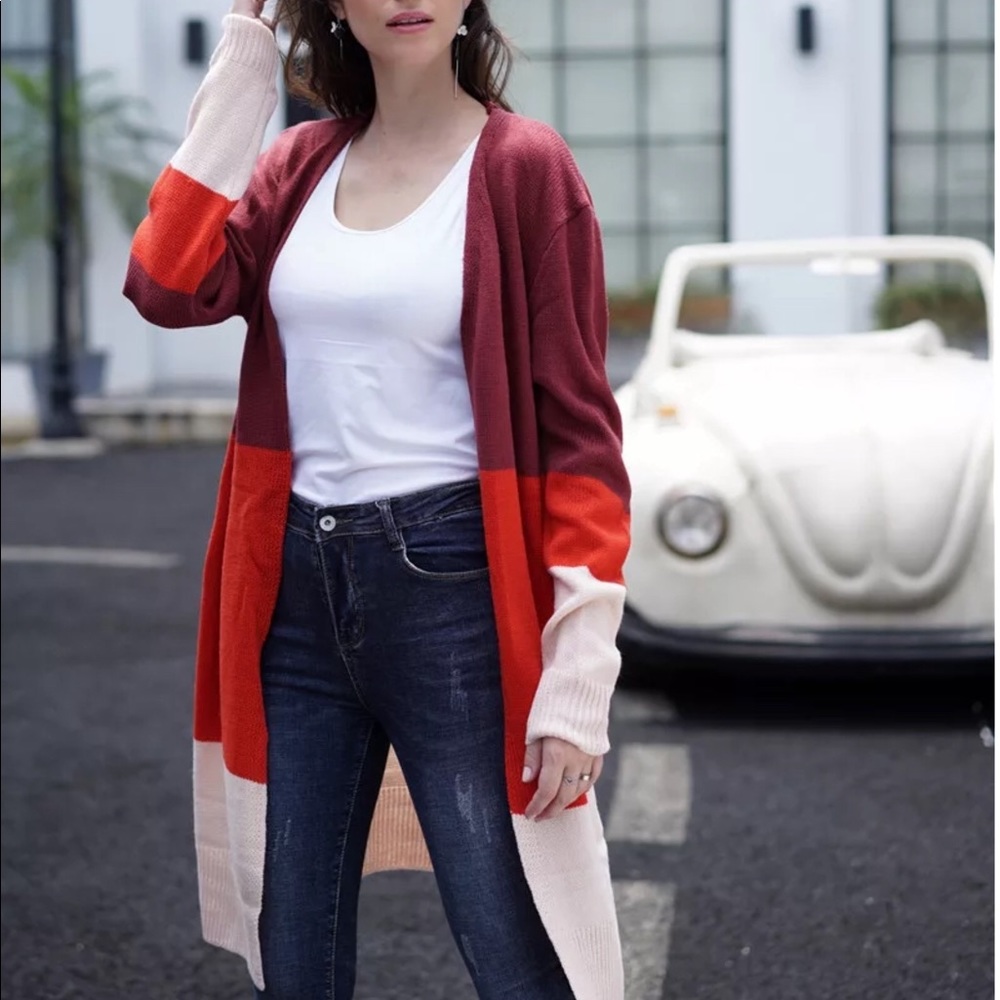 Beautiful knit striped cardigan size large